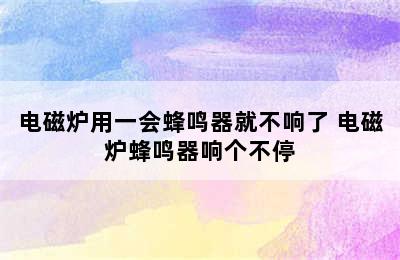 电磁炉用一会蜂鸣器就不响了 电磁炉蜂鸣器响个不停